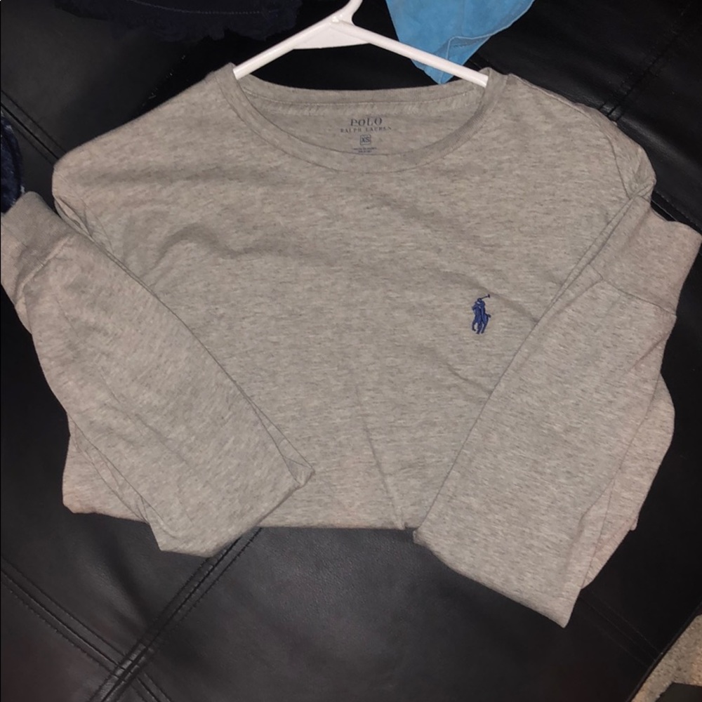 Long Sleeve Gray Polo